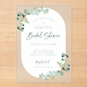 Acryl Eucalyptus Vrijgezellenfeest Uitnodiging Acryl Uitnodigingen (Voorkant)