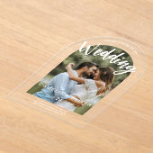 ACRYL Fotobruiloft Nodig Moderne Eenvoudige BOOG u Acryl Uitnodigingen (Laagn)