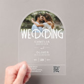 ACRYL Fotobruiloft Nodig Moderne Minimale BOOG uit Acryl Uitnodigingen (Insitu (Draagbaar))