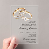 Acryl gouden ring Spaanse bruiloft Acryl Uitnodigingen (Insitu (Draagbaar))