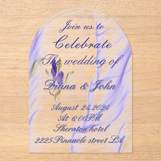 Acryl huwelijksuitnodiging acryl uitnodigingen (Voorkant)