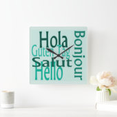 Acryl koele wandklok vierkante klok (Huis)