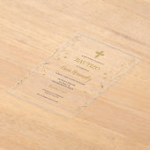 Acryl minimalistische doop Spaans Acryl Uitnodigingen (Laagn)