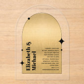 Acryl Moderne Minimalistische Gouden Zwart Art Dec Acryl Uitnodigingen (Voorkant)