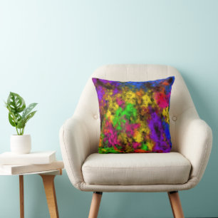 Acryl Neon Kleur Verfspatten Spat Abstract Kussen