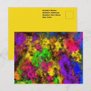 Acryl Neon Kleuren Verf Spatten Spetters Abstract Briefkaart