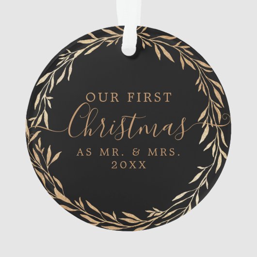 Acryl onze eerste kerstversiering Gold Ornament (achterkant)