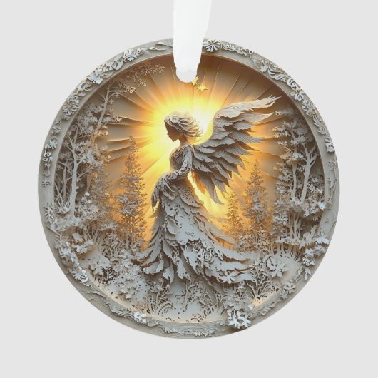 Acryl Ornament gloeiende engel (voorkant)