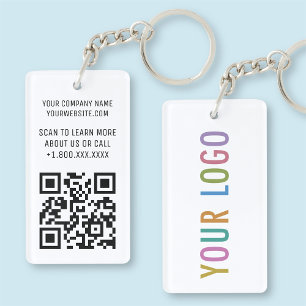Acryl QR Code Sleutelhanger Business Logo Rechthoe