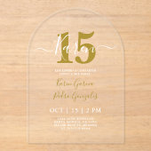 Acryl Quinceanera uitnodiging Acryl Uitnodigingen (Voorkant)