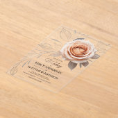 Acryl Roze Rose Dew Drops bruiloft uitnodiging Uitnodigingen (Laagn)