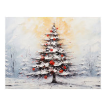 Acryl schilderij Impasto kerstboom Poster