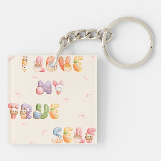 Acryl Sleutelhanger | "Ik hou van mijn ware zelf" (Achterkant)