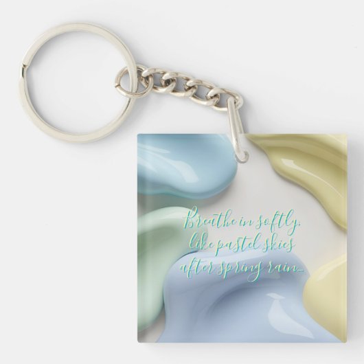 Acryl sleutelhanger in stijlvolle abstracte grafie (voorkant)