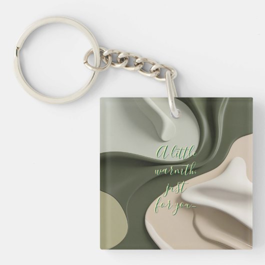 Acryl sleutelhanger in stijlvolle abstracte grafie (voorkant)