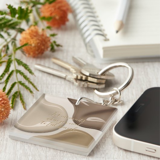 Acryl sleutelhanger in stijlvolle abstracte grafie (Voorkant Rechts)