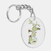 Acryl sleutelhanger met Brantham kaart (Voorkant Links)