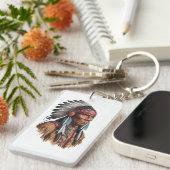 Acryl Sleutelhanger - Native Americans (Voorkant Rechts)