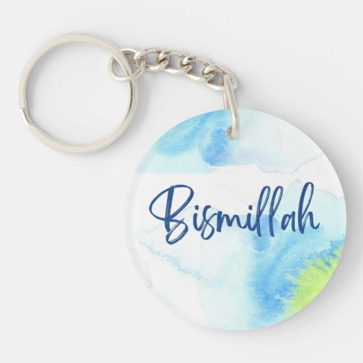 Acryl Sleutelhanger van Rand - Bismillah Blue (Voorkant)