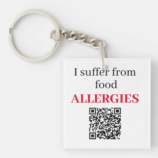 Acryl Sleutelhanger - Voedselallergieën QRCode (voorkant)