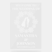 Acryl Snowflake Wedding Welkomstbord Bord (Voorkant)