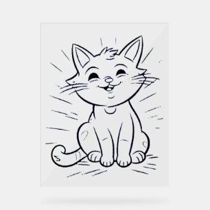 Acryl Teken kleine kat stijl ontwerp Bord