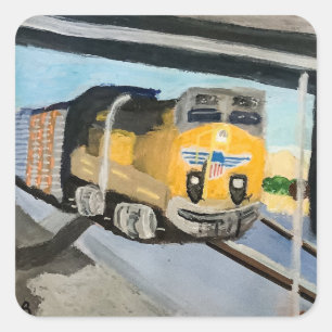 Acryl Trein Kunstprint Scenisch Indio CA Woestij Vierkante Sticker