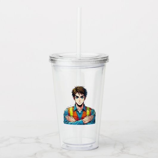 Acryl-Trinkbecher mit Manga-Sicherheitsfachmann Acryl Drinkbeker (Voorkant)