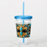 Acryl Tumbler met Bahamas Kleuren Ontwerp
