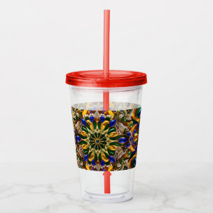 Acryl Tumbler met Brazilië Kleuren Ontwerp Drinkbeker