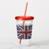 Acryl Tumbler met Brits Kleuren Design Acryl Drinkbeker (Achterkant)