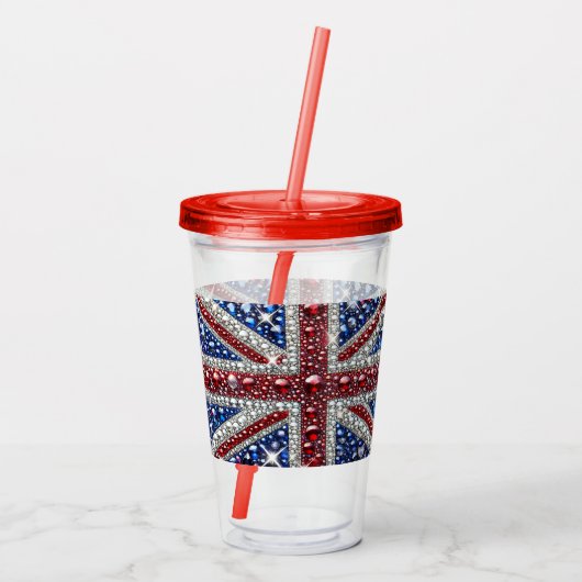 Acryl Tumbler met Brits Kleuren Design Acryl Drinkbeker (Achterkant)
