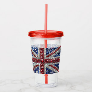 Acryl Tumbler met Brits Kleuren Design Drinkbeker