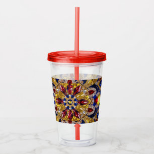 Acryl Tumbler met Colombia Kleuren Ontwerp Acryl Drinkbeker