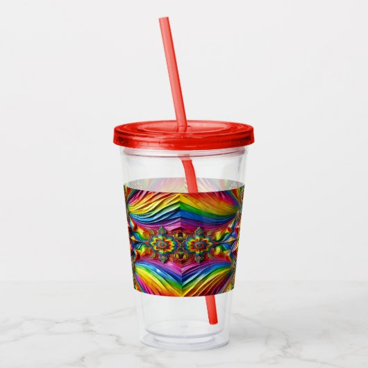 Acryl Tumbler met LGBTQ Kleuren Ontwerp Acryl Drinkbeker (Links)