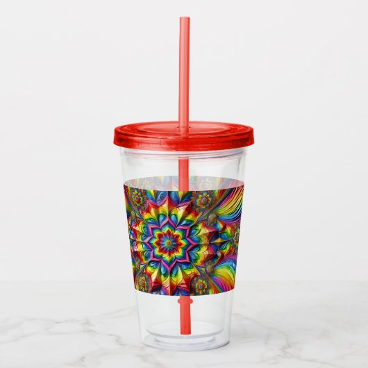 Acryl Tumbler met LGBTQ Kleuren Ontwerp Acryl Drinkbeker (Voorkant)