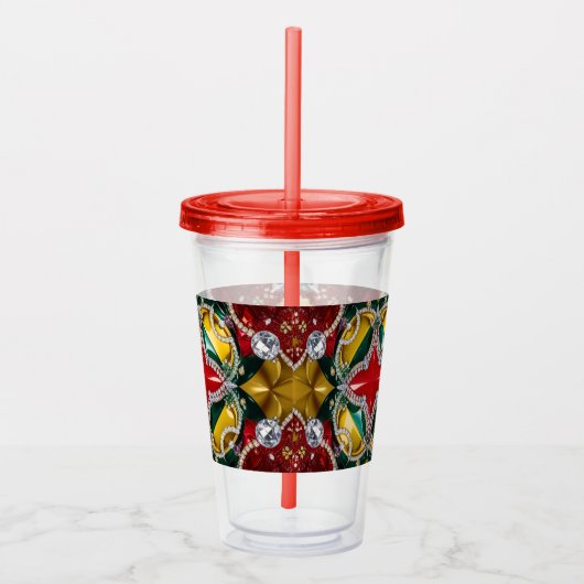 Acryl Tumbler met Los Angeles Kleuren Ontwerp Acryl Drinkbeker (Rechts)