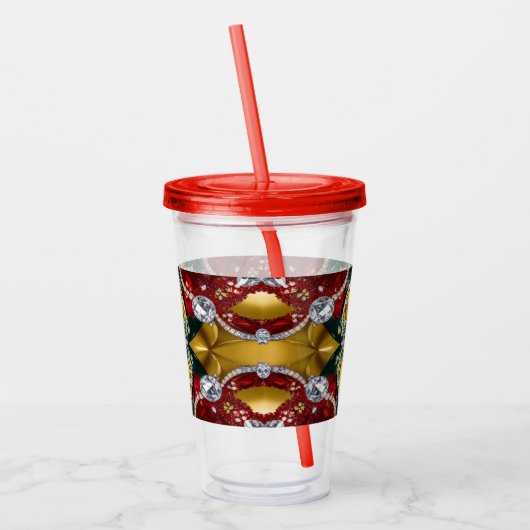 Acryl Tumbler met Los Angeles Kleuren Ontwerp Acryl Drinkbeker (Links)