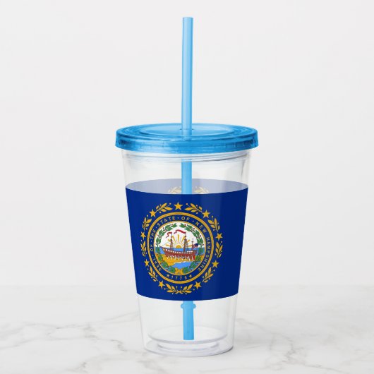 Acryl Tumbler met vlag van New Hampshire Acryl Drinkbeker (Voorkant)