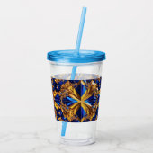 Acryl Tumbler met Zweden Kleuren Ontwerp Acryl Drinkbeker (Achterkant)