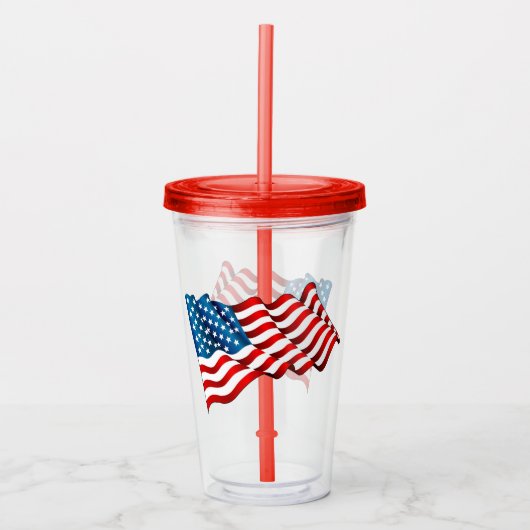 Acryl Tumbler & Stro-USA Vlag Acryl Drinkbeker (Voorkant)