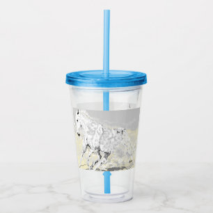 Acryl Tumbler: witte hengst Drinkbeker
