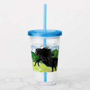 Acryl Tumbler: Zwarte hengst Drinkbeker
