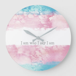 Acryl Wall Clock Transgender flag Design Grote Klok