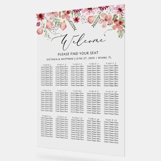 Acryl Waterverf 15 Tafels Trouwstoel Grafiek Acryl Bord (Hoek)