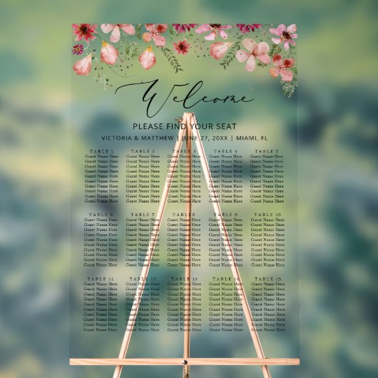 Acryl Waterverf 15 Tafels Trouwstoel Grafiek Acryl Bord (Neutraal)