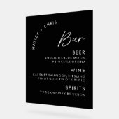 Acryl Wedding Bar Zwart Bar Menu Bord (Hoek)