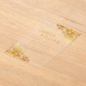 ACRYL Wedding nodigt uit tot gouden kant Clear Mod Acryl Uitnodigingen (Laagn)