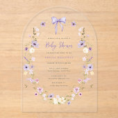 Acryl Wildflower Arch Baby shower Uitnodiging Acryl Uitnodigingen (Voorkant)