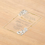 Acryl witte bloemen Spaanse bruiloft Acryl Uitnodigingen (Laagn)